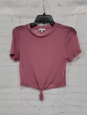 iris Mauve Tie-Front Crop Top